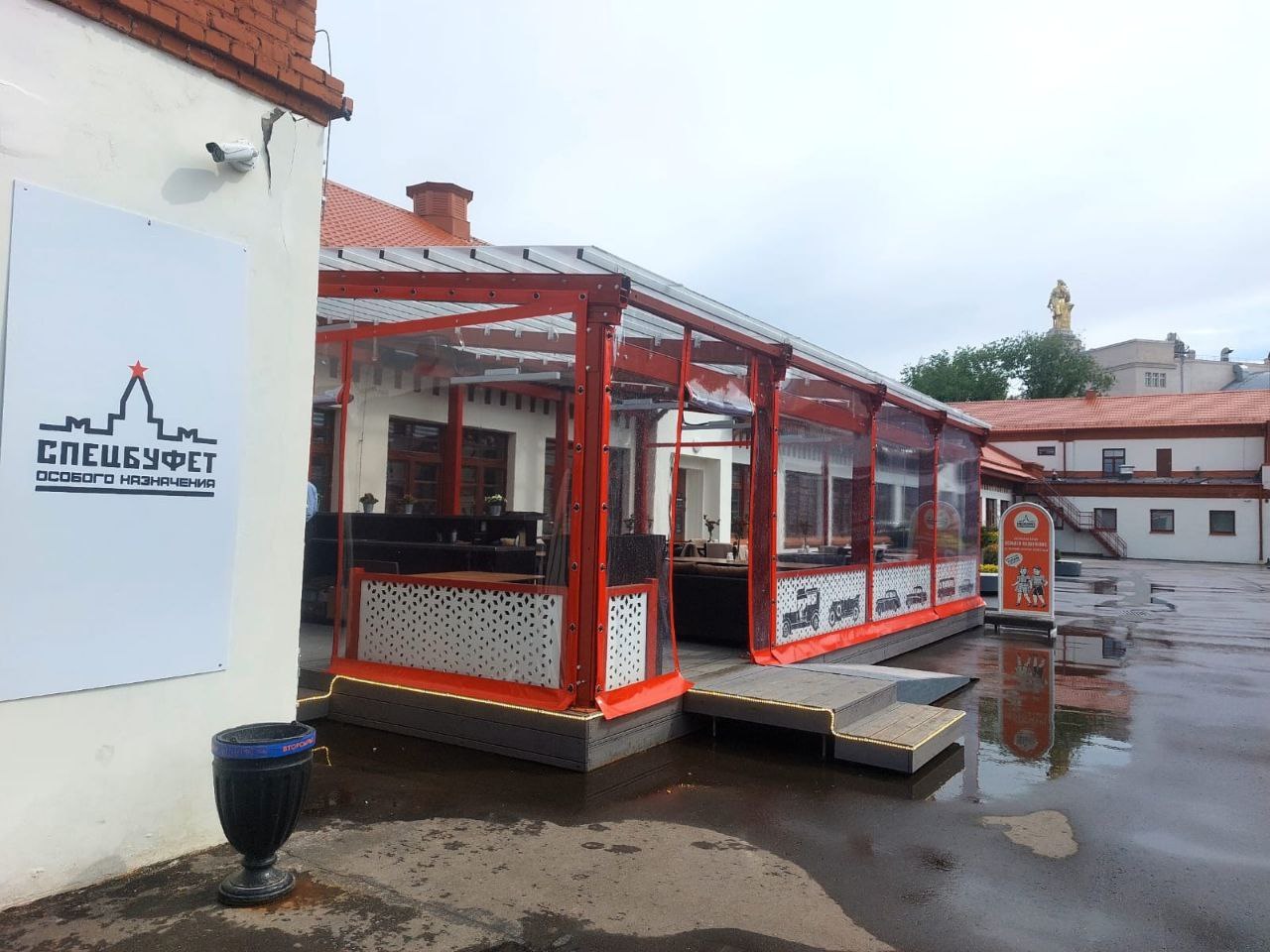 ПВХ шторы для летней террасы кафе в Грязях